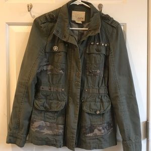 Olive Green/Camo Military Jacket